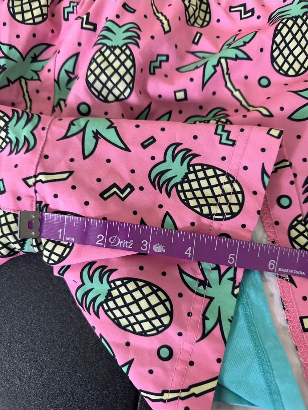 Maamgic Pink Pineapple Print Swim Trunks